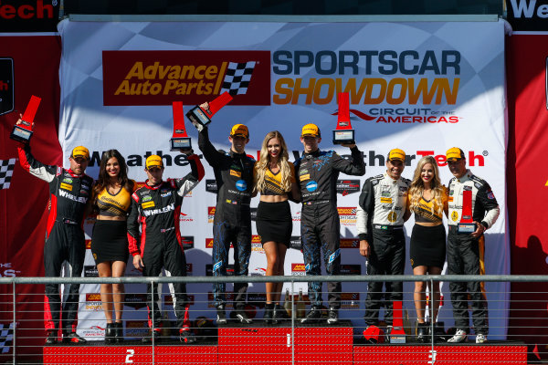 IMSA WeatherTech SportsCar Championship
Advance Auto Parts SportsCar Showdown
Circuit of The Americas, Austin, TX USA
Saturday 6 May 2017
IMSA WeatherTech Advance Auto Parts SportsCar Showdown, Prototype Podium, 10, Cadillac DPi, P, Ricky Taylor, Jordan Taylor, 31, Dane Cameron, Eric Curran, 5, Joao Barbosa, Christian Fittipaldi
World Copyright: Jake Galstad
LAT Images
ref: Digital Image galstad-COTA-0417-50235