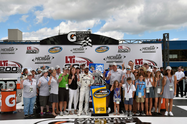 NASCAR Camping World Truck Series
LTI Printing 200
Michigan International Speedway, Brooklyn, MI USA
Saturday 12 August 2017
Darrell Wallace Jr, Maestro's Classic Chevrolet Silverado celebrates in Victory Lane
World Copyright: Nigel Kinrade
LAT Images NASCAR Camping World Truck Series
LTI Printing 200
Michigan International Speedway, Brooklyn, MI USA
Saturday 12 August 2017
Darrell Wallace Jr, Maestro's Classic Chevrolet Silverado celebrates in Victory Lane
World Copyright: Nigel Kinrade
LAT Images