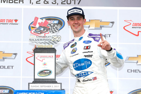 NASCAR Camping World Truck Series
Chevrolet Silverado 250
Canadian Tire Motorsport Park
Bowmanville, ON CAN
Sunday 3 September 2017
Austin Cindric, Draw-Tite\Reese Ford F150 celebrates in victory lane
World Copyright: Russell LaBounty
LAT Images NASCAR Camping World Truck Series
Chevrolet Silverado 250
Canadian Tire Motorsport Park
Bowmanville, ON CAN
Sunday 3 September 2017
Austin Cindric, Draw-Tite\Reese Ford F150 celebrates in victory lane
World Copyright: Russell LaBounty
LAT Images