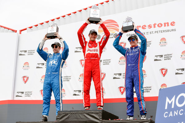 2017 Verizon IndyCar Series - Firestone Grand Prix of St. Petersburg
St. Petersburg, FL USA
Sunday 12 March 2017
Sebastien Bourdais , Simon Pagenaud , Scott Dixon celebrating in victory lane
World Copyright:Sam Cobb/LAT Images
ref: Digital Image cobb-stpete-170312-4716 2017 Verizon IndyCar Series - Firestone Grand Prix of St. Petersburg
St. Petersburg, FL USA
Sunday 12 March 2017
Sebastien Bourdais , Simon Pagenaud , Scott Dixon celebrating in victory lane
World Copyright:Sam Cobb/LAT Images
ref: Digital Image cobb-stpete-170312-4716