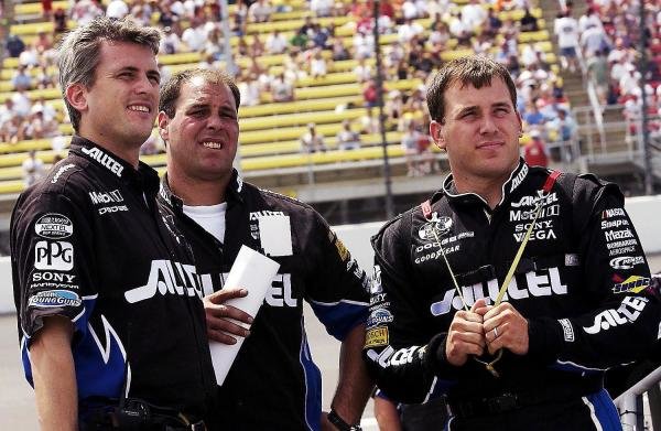 Race winner Ryan Newman (USA) Penske Racing ALLTEL Dodge (Right) chats with Crew Chief Matt Borland (USA) (Left).
NASCAR Nextel Cup Series, Rd 15, DHL 400, Michigan International Speedway, Brooklyn, Michigan, USA, 20 June 2004.
DIGITAL IMAGE Race winner Ryan Newman (USA) Penske Racing ALLTEL Dodge (Right) chats with Crew Chief Matt Borland (USA) (Left).
NASCAR Nextel Cup Series, Rd 15, DHL 400, Michigan International Speedway, Brooklyn, Michigan, USA, 20 June 2004.
DIGITAL IMAGE