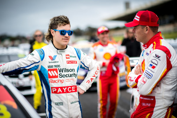 2017 Supercars Championship Round 10. 
Sandown 500, Sandown Raceway, Springvale, Victoria, Australia.
Thursday 14th September to Sunday 17th September 2017.
James Golding, Garry Rogers Motorsport. Scott McLaughlin, Team Penske Ford, 
World Copyright: Daniel Kalisz/LAT Images
Ref: Digital Image 140917_VASCR10_DKIMG_0440.jpg