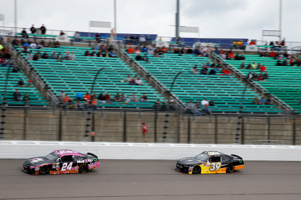 NASCAR XFINITY Series
Kansas Lottery 300
Kansas Speedway, Kansas City, KS USA
Saturday 21 October 2017
Dylan Lupton, Nut Up Toyota Camry, Ryan Sieg, RSS Racing Chevrolet Camaro
World Copyright: Lesley Ann Miller
LAT Images