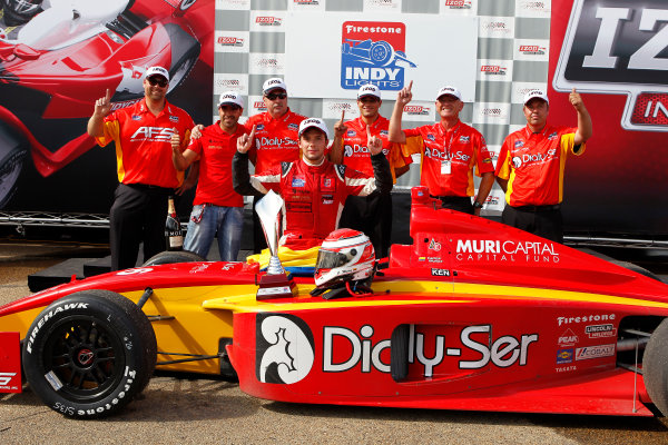 20-21 July, 2012, Edmonton, Alberta CA
Carlos Munoz celebrates with his crew in victory lane.
(c)2012, Phillip Abbott
LAT Photo USA