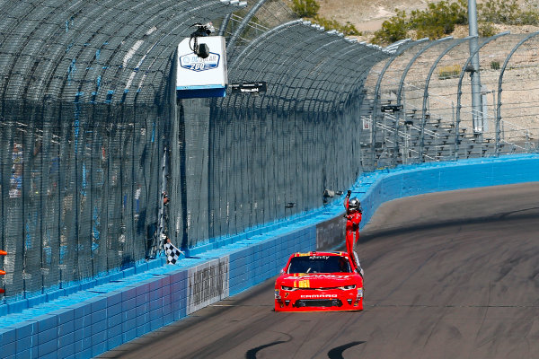 2017 NASCAR Xfinity Series
DC Solar 200
Phoenix International Raceway, Avondale, AZ USA
Saturday 18 March 2017
Justin Allgaier celebrates his win
World Copyright: Russell LaBounty/LAT Images
ref: Digital Image 17PHX1rl_3190