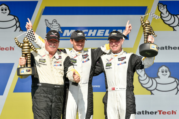 IMSA WeatherTech SportsCar Championship
Michelin GT Challenge at VIR
Virginia International Raceway, Alton, VA USA
Sunday 27 August 2017
3, Chevrolet, Corvette C7.R, GTLM, Antonio Garcia, Jan Magnussen celebrate the win on the podium in victory lane
World Copyright: Scott R LePage
LAT Images