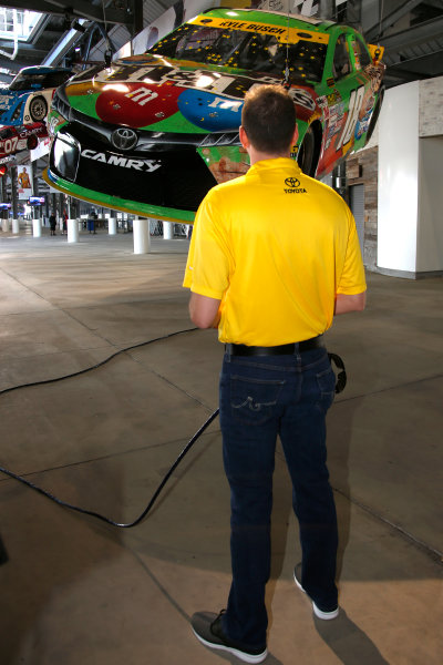 2017 NASCAR Cup - Clash at Daytona
Daytona International Speedway, Daytona Beach, FL USA
Friday 17 February 2017
A model of Kyle Busch's 2015 Toyota Camry is raised to the rafters in the Toyota Injector at Daytona International Speedway
World Copyright: Lesley Ann Miller/LAT Images
ref: Digital Image _LAM9931