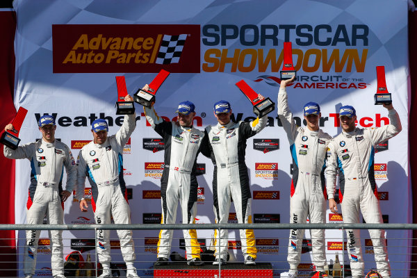 IMSA WeatherTech SportsCar Championship
Advance Auto Parts SportsCar Showdown
Circuit of The Americas, Austin, TX USA
Saturday 6 May 2017
IMSA WeatherTech Advance Auto Parts SportsCar Showdown, GTLM Podium, 3, Chevrolet, Corvette C7.R, GTLM, Antonio Garcia, Jan Magnussen, 25, BMW, BMW M6, Bill Auberlen, Alexander Sims, 24, John Edwards, Martin Tomczyk
World Copyright: Jake Galstad
LAT Images IMSA WeatherTech SportsCar Championship
Advance Auto Parts SportsCar Showdown
Circuit of The Americas, Austin, TX USA
Saturday 6 May 2017
IMSA WeatherTech Advance Auto Parts SportsCar Showdown, GTLM Podium, 3, Chevrolet, Corvette C7.R, GTLM, Antonio Garcia, Jan Magnussen, 25, BMW, BMW M6, Bill Auberlen, Alexander Sims, 24, John Edwards, Martin Tomczyk
World Copyright: Jake Galstad
LAT Images