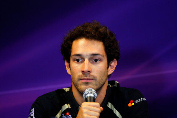 Spa-Francorchamps, Spa, Belgium
25th August 2011.
Bruno Senna, Lotus Renault GP R31 in the Thursday Press conference.
World Copyright: Andrew Ferraro/LAT Photographic
ref: Digital Image _Q0C8068