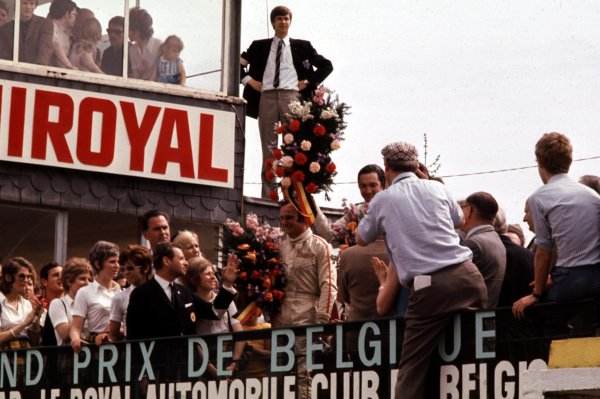 1970 Belgian Grand Prix.
Spa-Francorchamps, Belgium.
5-7 June 1970.
Chris Amon (Matra-Simca MS120) and Pedro Rodriguez (Team BRM), 2nd and 1st positions respectively.
Ref-70 BEL 58.
World Copyright - LAT Photographic
1970 Belgian Grand Prix.
Spa-Francorchamps, Belgium.
5-7 June 1970.
Chris Amon (Matra-Simca MS120) and Pedro Rodriguez (Team BRM), 2nd and 1st positions respectively.
Ref-70 BEL 58.
World Copyright - LAT Photographic