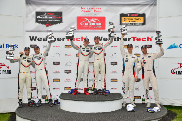 IMSA WeatherTech SportsCar Championship
Northeast Grand Prix
Lime Rock Park, Lakeville, CT USA
Saturday 22 July 2017
911, Porsche, Porsche 911 RSR, GTLM, Patrick Pilet, Dirk Werner, Victory Lane
World Copyright: Gavin Baker
LAT Images