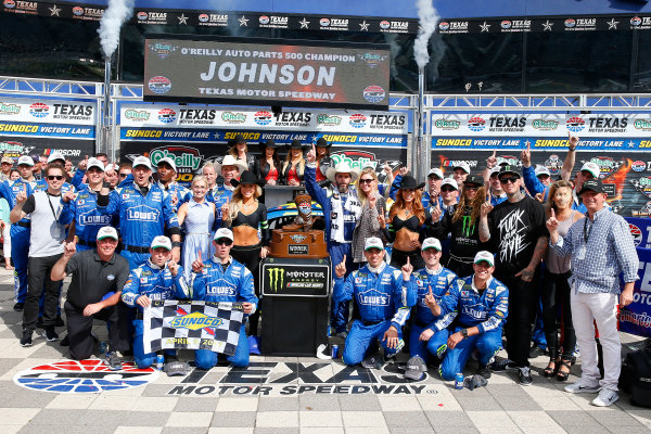 2017 Monster Energy NASCAR Cup Series
O'Reilly Auto Parts 500
Texas Motor Speedway, Fort Worth, TX USA
Sunday 9 April 2017
Jimmie Johnson celebrates in victory lane
World Copyright: Russell LaBounty/LAT Images
ref: Digital Image 17TEX1rl_5263 2017 Monster Energy NASCAR Cup Series
O'Reilly Auto Parts 500
Texas Motor Speedway, Fort Worth, TX USA
Sunday 9 April 2017
Jimmie Johnson celebrates in victory lane
World Copyright: Russell LaBounty/LAT Images
ref: Digital Image 17TEX1rl_5263