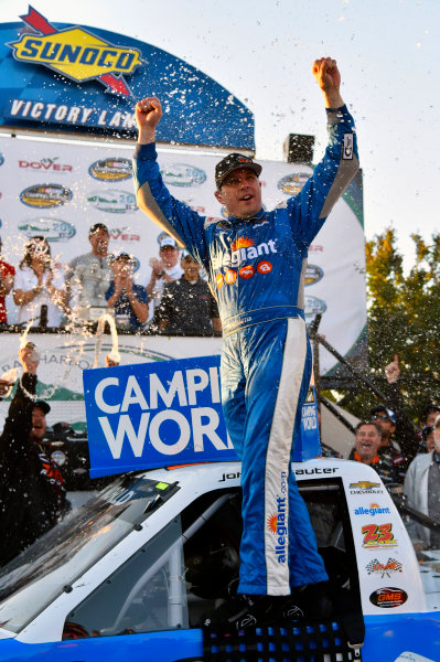 NASCAR Camping World Truck Series
Bar Harbor 200
Dover International Speedway, Dover, DE USA
Friday 2 June 2017
Johnny Sauter, Allegiant Airlines Chevrolet Silverado celebrates his win in Victory Lane
World Copyright: Nigel Kinrade
LAT Images
ref: Digital Image 17DOV1nk06943 NASCAR Camping World Truck Series
Bar Harbor 200
Dover International Speedway, Dover, DE USA
Friday 2 June 2017
Johnny Sauter, Allegiant Airlines Chevrolet Silverado celebrates his win in Victory Lane
World Copyright: Nigel Kinrade
LAT Images
ref: Digital Image 17DOV1nk06943