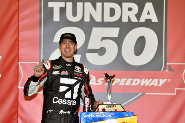 NASCAR Camping World Truck Series
Toyota Tundra 250
Kansas Speedway, Kansas City, KS USA
Friday 12 May 2017
Kyle Busch, Cessna Toyota Tundra celebrates his win in Victory Lane
World Copyright: Nigel Kinrade
LAT Images
ref: Digital Image 17KAN1nk07197 NASCAR Camping World Truck Series
Toyota Tundra 250
Kansas Speedway, Kansas City, KS USA
Friday 12 May 2017
Kyle Busch, Cessna Toyota Tundra celebrates his win in Victory Lane
World Copyright: Nigel Kinrade
LAT Images
ref: Digital Image 17KAN1nk07197