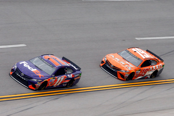 Monster Energy NASCAR Cup Series
GEICO 500
Talladega Superspeedway, Talladega, AL USA
Friday 5 May 2017
Denny Hamlin, Joe Gibbs Racing, FedEx Express Toyota Camry, Daniel Suarez, Joe Gibbs Racing, ARRIS Toyota Camry
World Copyright: Lesley Ann Miller
LAT Images
ref: Digital Image lam_170505DEGA48954