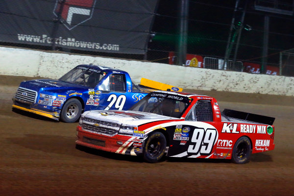 NASCAR Camping World Truck Series
Eldora Dirt Derby
Eldora Speedway, Rossburg, OH USA
Wednesday 19 July 2017
Ty Dillon, K&L Ready Mix Chevrolet Silverado and Chase Briscoe, Cooper Standard Ford F150
World Copyright: Russell LaBounty
LAT Images NASCAR Camping World Truck Series
Eldora Dirt Derby
Eldora Speedway, Rossburg, OH USA
Wednesday 19 July 2017
Ty Dillon, K&L Ready Mix Chevrolet Silverado and Chase Briscoe, Cooper Standard Ford F150
World Copyright: Russell LaBounty
LAT Images