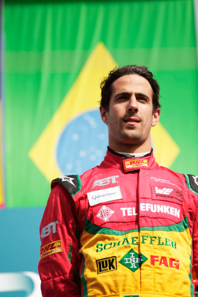 2014/2015 FIA Formula E Championship.
Berlin ePrix, Berlin Tempelhof Airport, Germany.
Saturday 23 May 2015
Podium. Lucas di Grassi (BRA)/Audi Abt Sport - Spark-Renault SRT_01E.
Photo: Zak Mauger/LAT/Formula E
ref: Digital Image _MG_7830
2014/2015 FIA Formula E Championship.
Berlin ePrix, Berlin Tempelhof Airport, Germany.
Saturday 23 May 2015
Podium. Lucas di Grassi (BRA)/Audi Abt Sport - Spark-Renault SRT_01E.
Photo: Zak Mauger/LAT/Formula E
ref: Digital Image _MG_7830