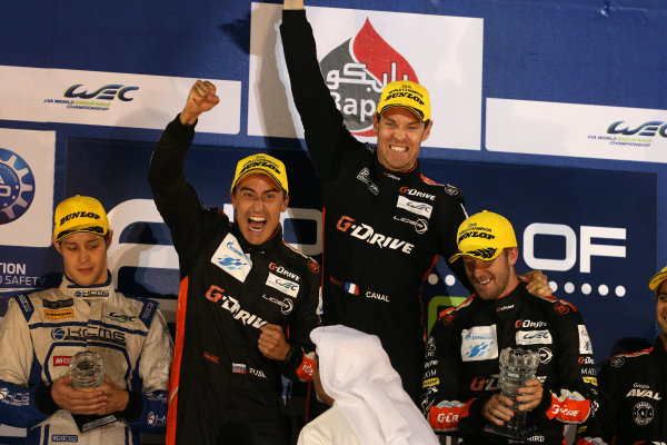 2015 FIA World Endurance Championship,
Bahrain International Circuit, Bahrain.
19th - 21st November 2015.
Romain Rusinov / Julien Canal / Sam Bird G-Drive Racing Ligier JS P2 Nissan.
World Copyright: Jakob Ebrey / LAT Photographic.