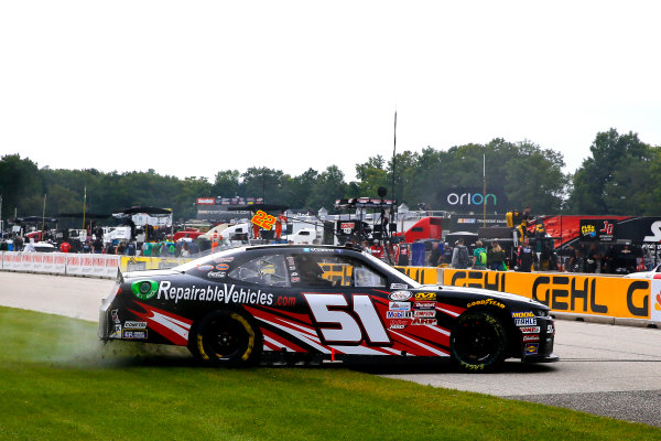 NASCAR XFINITY Series
Johnsonville 180
Road America, Elkhart Lake, WI USA
Sunday 27 August 2017
Jeremy Clements, RepairableVehicles.com Chevrolet Camaro celebrates his win
World Copyright: Russell LaBounty
LAT Images