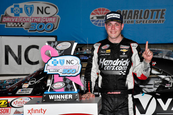 NASCAR XFINITY Series
Drive for the Cure 300
Charlotte Motor Speedway, Concord, NC
Sunday 8 October 2017
Alex Bowman, HendrickCars.com Chevrolet Camaro wins
World Copyright: Rusty Jarrett
LAT Images NASCAR XFINITY Series
Drive for the Cure 300
Charlotte Motor Speedway, Concord, NC
Sunday 8 October 2017
Alex Bowman, HendrickCars.com Chevrolet Camaro wins
World Copyright: Rusty Jarrett
LAT Images
