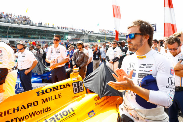Verizon IndyCar Series
Indianapolis 500 Race
Indianapolis Motor Speedway, Indianapolis, IN USA
Sunday 28 May 2017
Fernando Alonso, McLaren-Honda-Andretti Honda.
World Copyright: Steven Tee/LAT Images
ref: Digital Image _R3I8198 Verizon IndyCar Series
Indianapolis 500 Race
Indianapolis Motor Speedway, Indianapolis, IN USA
Sunday 28 May 2017
Fernando Alonso, McLaren-Honda-Andretti Honda.
World Copyright: Steven Tee/LAT Images
ref: Digital Image _R3I8198