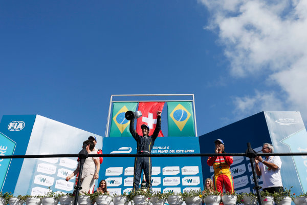 2014 FIA Formula E Championship.
Punta del Este ePrix, Uruguay.
Podium. Sebastien Buemi (SWI)/E.dams Renault - Spark-Renault SRT_01E (first position), Nelson Piquet Jr (BRA)/China Racing - Spark-Renault SRT_01E (second position) and Lucas di Grassi (BRA)/Audi Abt Sport - Spark-Renault SRT_01E (third position).
Photo: Zak Mauger/LAT/FE
ref: Digital Image _L0U1903 2014 FIA Formula E Championship.
Punta del Este ePrix, Uruguay.
Podium. Sebastien Buemi (SWI)/E.dams Renault - Spark-Renault SRT_01E (first position), Nelson Piquet Jr (BRA)/China Racing - Spark-Renault SRT_01E (second position) and Lucas di Grassi (BRA)/Audi Abt Sport - Spark-Renault SRT_01E (third position).
Photo: Zak Mauger/LAT/FE
ref: Digital Image _L0U1903