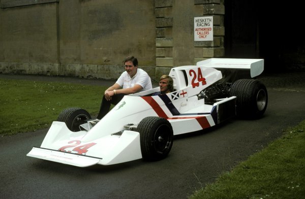 (L to R): Lord Alexander Hesketh (GBR) Le Patron (Team Owner) of Hesketh sits alongside James Hunt (GBR) in the new Hesketh 308C (That wasn't debuted until the non-championship Swiss GP in August 1975) at Hesketh headquarters in Towcester, nr Silverstone.
British Grand Prix, Silverstone, 19 July 1975.
BEST IMAGE
(L to R): Lord Alexander Hesketh (GBR) Le Patron (Team Owner) of Hesketh sits alongside James Hunt (GBR) in the new Hesketh 308C (That wasn't debuted until the non-championship Swiss GP in August 1975) at Hesketh headquarters in Towcester, nr Silverstone.
British Grand Prix, Silverstone, 19 July 1975.
BEST IMAGE