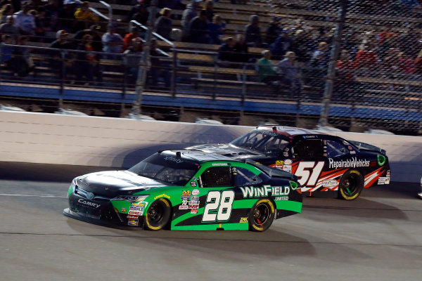 NASCAR XFINITY Series
American Ethanol E15 250 presented by Enogen
Iowa Speedway, Newton, IA USA
Saturday 24 June 2017
Dakoda Armstrong, WinField United Toyota Camry and Jeremy Clements, RepairableVehicles.com Chevrolet Camaro
World Copyright: Russell LaBounty
LAT Images