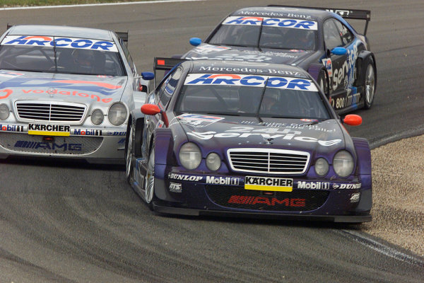 2001 DTM Championship
Zandvoort, Holland. 22nd - 23rd September 2001.
Uwe Alzen (Warsteiner Merc edes), leads Peter Dumbreck (D2 AMG Mercedes) and Darren Turner (Service 24h AMG Mercedes), action. 
World Copyright: Tingle/LAT Photographic
ref: 5
5mb Digital Image Only