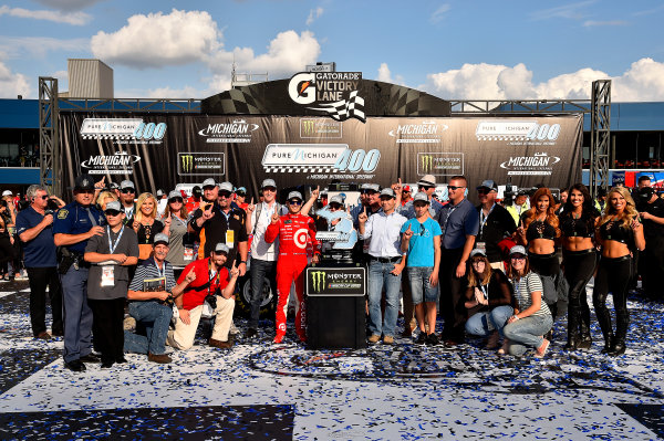 Monster Energy NASCAR Cup Series
Pure Michigan 400
Michigan International Speedway, Brooklyn, MI USA
Sunday 13 August 2017
Kyle Larson, Chip Ganassi Racing, Target Chevrolet SS wins
World Copyright: Rusty Jarrett
LAT Images