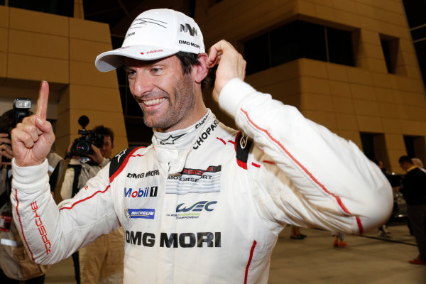 2015 FIA World Endurance Championship
Bahrain 6-Hours
Bahrain International Circuit, Bahrain
Saturday 21 November 2015.
Mark Webber (#17 LMP1 Porsche AG Porsche 919 Hybrid celebrates after winning the drivers championship.
World Copyright: Alastair Staley/LAT Photographic
ref: Digital Image _79P1338 2015 FIA World Endurance Championship
Bahrain 6-Hours
Bahrain International Circuit, Bahrain
Saturday 21 November 2015.
Mark Webber (#17 LMP1 Porsche AG Porsche 919 Hybrid celebrates after winning the drivers championship.
World Copyright: Alastair Staley/LAT Photographic
ref: Digital Image _79P1338