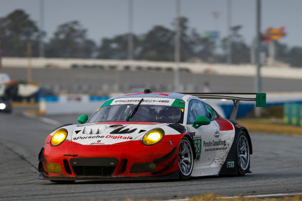 IMSA WeatherTech SportsCar Championship
Rolex 24 Hours
Daytona Beach, Florida, USA
Sunday 28 January 2018
#58 Wright Motorsports Porsche 911 GT3 R, GTD: Patrick Long, Christina Nielsen, Robert Renauer, Mathieu Jaminet
World Copyright: Jake Galstad
LAT Images

ref: Digital Image galstad-DIS-ROLEX-0118-308123