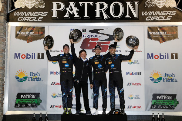 2017 IMSA WeatherTech SportsCar Championship
Mobil 1 Twelve Hours of Sebring
Sebring International Raceway, Sebring, FL USA
Saturday 18 March 2017
10, Cadillac DPi, P, Ricky Taylor, Jordan Taylor, Alexander Lynn, podium
World Copyright: Michael L. Levitt/LAT Images
ref: Digital Image levitt_seb_0317-31902