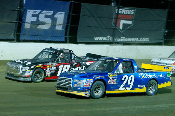 NASCAR Camping World Truck Series
Eldora Dirt Derby
Eldora Speedway, Rossburg, OH USA
Wednesday 19 July 2017
Chase Briscoe, Cooper Standard Ford F150 and Noah Gragson, Switch Toyota Tundra
World Copyright: Russell LaBounty
LAT Images NASCAR Camping World Truck Series
Eldora Dirt Derby
Eldora Speedway, Rossburg, OH USA
Wednesday 19 July 2017
Chase Briscoe, Cooper Standard Ford F150 and Noah Gragson, Switch Toyota Tundra
World Copyright: Russell LaBounty
LAT Images