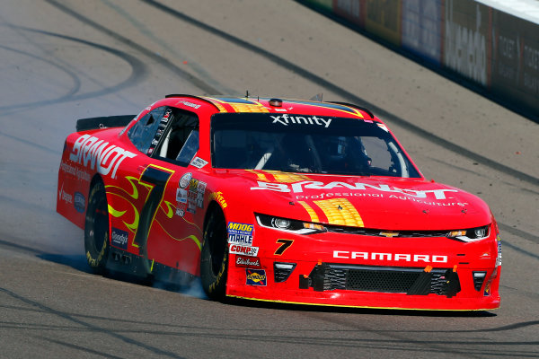 2017 NASCAR Xfinity Series
DC Solar 200
Phoenix International Raceway, Avondale, AZ USA
Saturday 18 March 2017
Justin Allgaier celebrates his win with a burnout 
World Copyright: Russell LaBounty/LAT Images
ref: Digital Image 17PHX1rl_3175