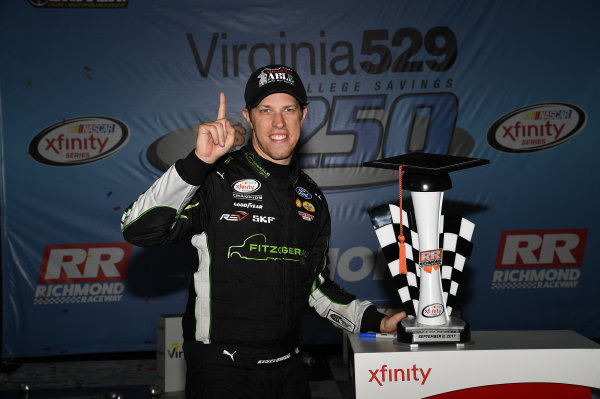 NASCAR XFINITY Series
Virginia529 College Savings 250
Richmond Raceway, Richmond, VA USA
Saturday 9 September 2017
Brad Keselowski, Fitzgerald Glider Kits Ford Mustang wins
World Copyright: Rusty Jarrett
LAT Images NASCAR XFINITY Series
Virginia529 College Savings 250
Richmond Raceway, Richmond, VA USA
Saturday 9 September 2017
Brad Keselowski, Fitzgerald Glider Kits Ford Mustang wins
World Copyright: Rusty Jarrett
LAT Images